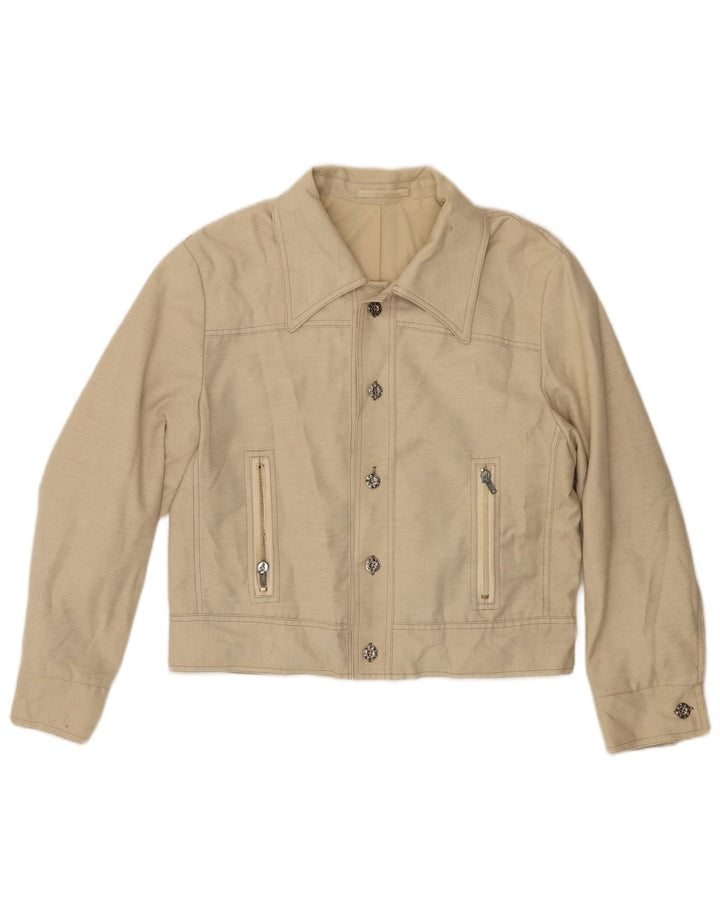 Damska kurtka bomber w stylu vintage IT 48 XL, beżowa