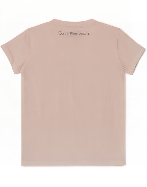 Damska koszulka graficzna Calvin Klein Jeans Top UK 12, średnia biała bawełna