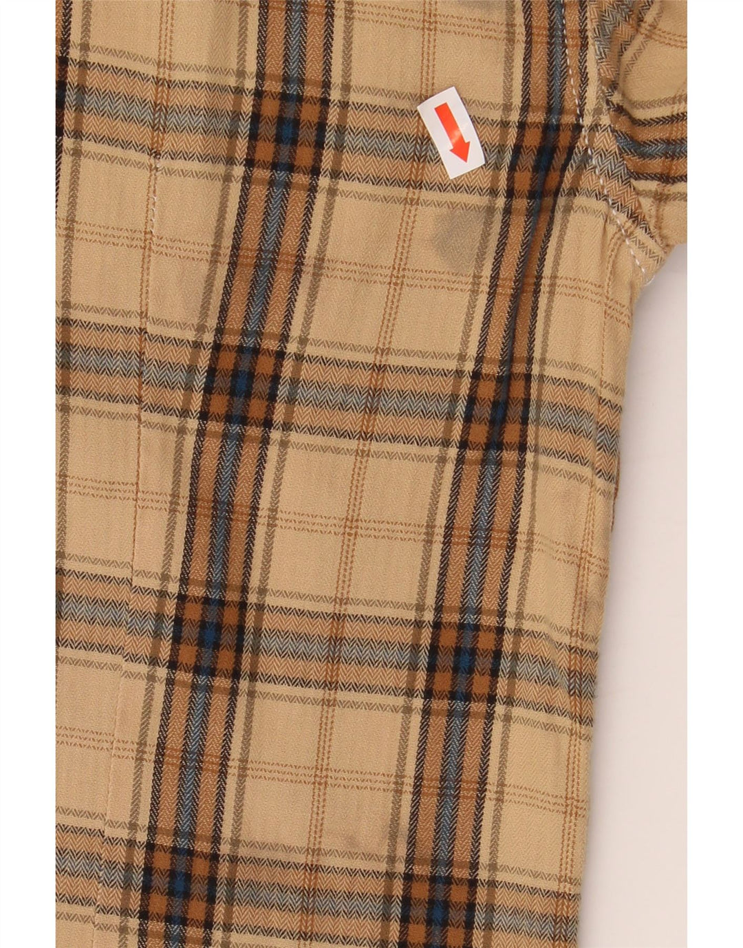 Koszula flanelowa męska Guess w małą beżową kratkę, bawełniana