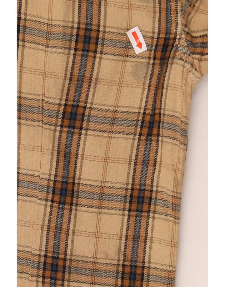 Koszula flanelowa męska Guess w małą beżową kratkę, bawełniana