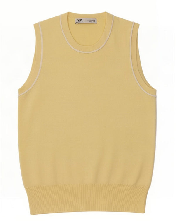 Tank top damski Zara UK 10, mały, żółty