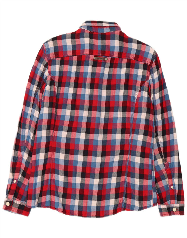 Koszula flanelowa męska Diesel, bawełniana w średnią czerwoną kratkę