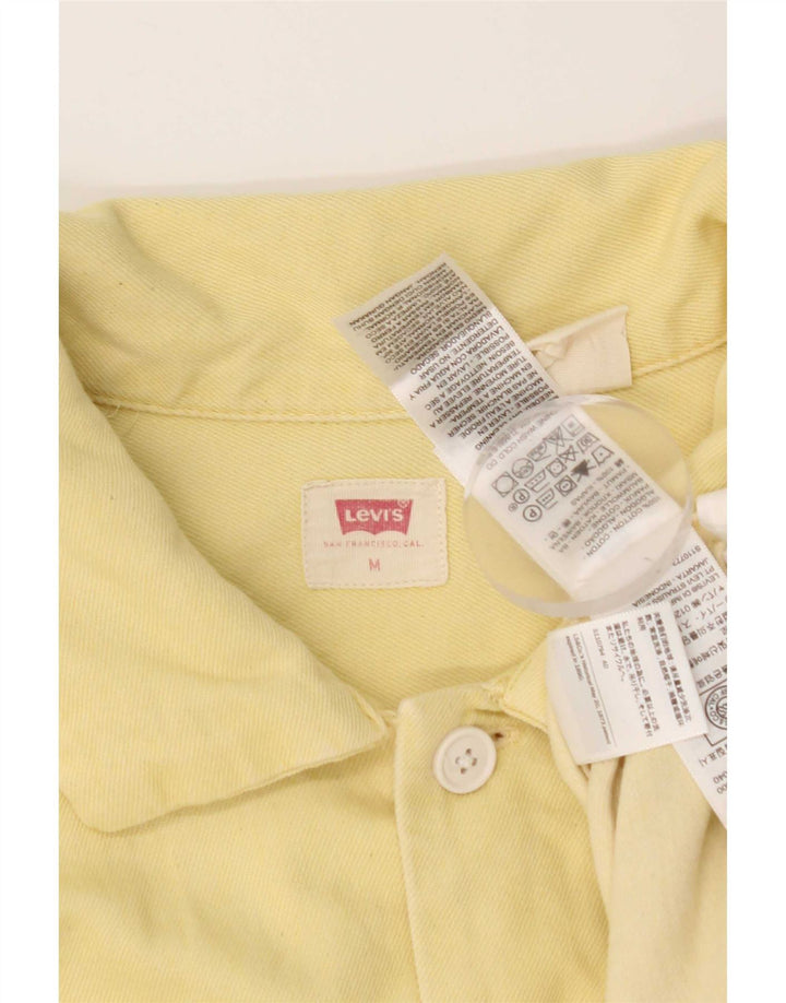Męska koszula dżinsowa Levi's z krótkim rękawem, średnia żółta bawełna