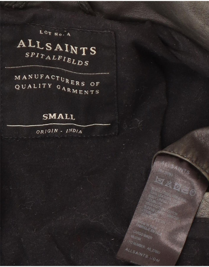 Męska kurtka skórzana All Saints Biker UK 36, mała, szara