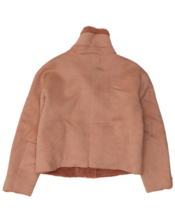 Kurtka damska Zara Sherpa UK 10, mała, różowa, poliestrowa
