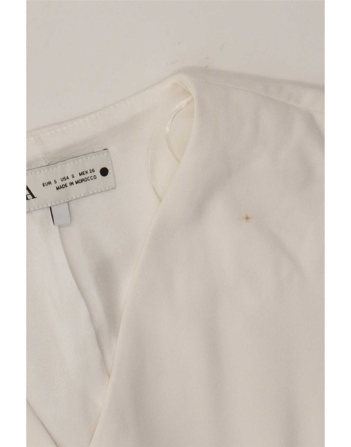 Kamizelka damska Zara UK 10 Small, biała, poliestrowa