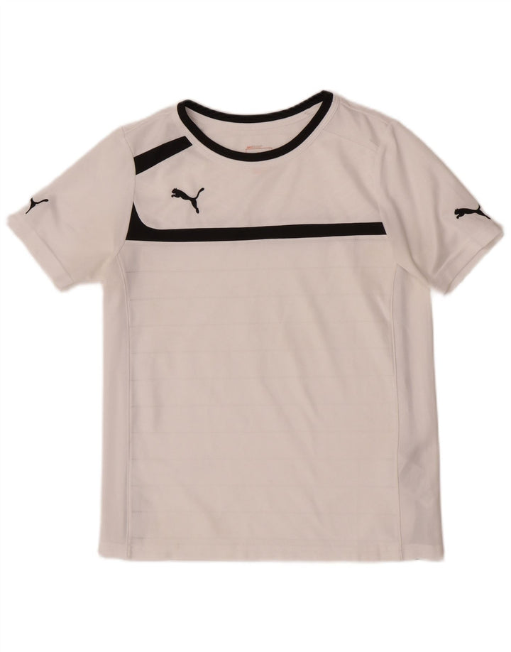Chłopięcy T-shirt Puma Regular z grafiką, 11-12 lat, biały, z blokami kolorów