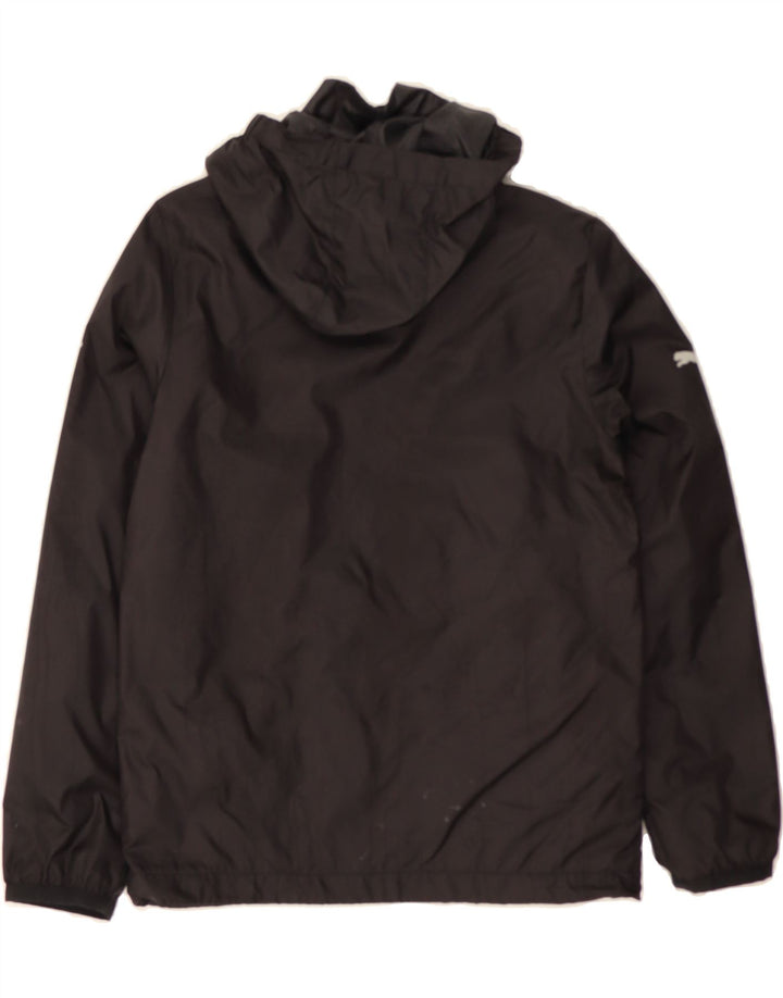 PUMA Boys Hooded Rain Jacket 11-12 Years Black Vintage Puma and Second-Hand Puma from Messina Hembry 