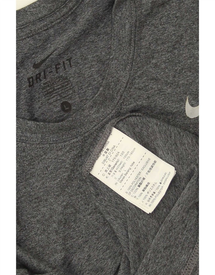 Męski T-shirt Nike Dri Fit, duży, szary, nakrapiany poliester