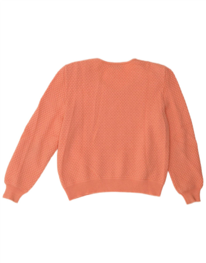 Sweter damski w stylu vintage z dekoltem w łódkę UK 12, średni pomarańczowy