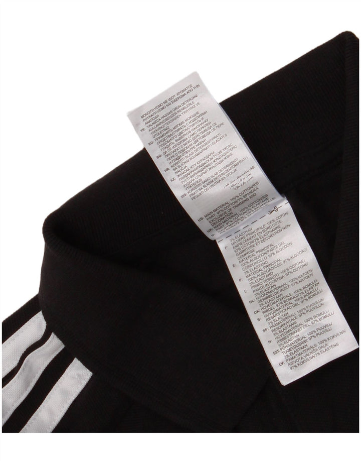 Męska koszulka polo Adidas, mała, czarna, bawełniana
