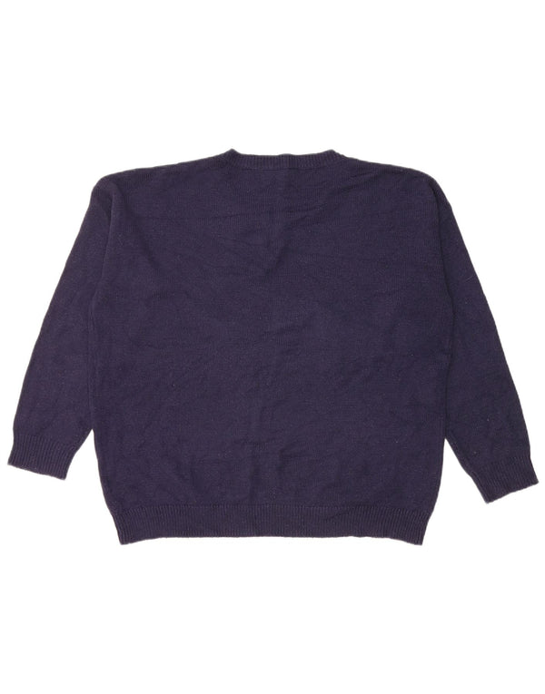 Sweter damski Marks & Spencer z okrągłym dekoltem, UK 16, duży, granatowy