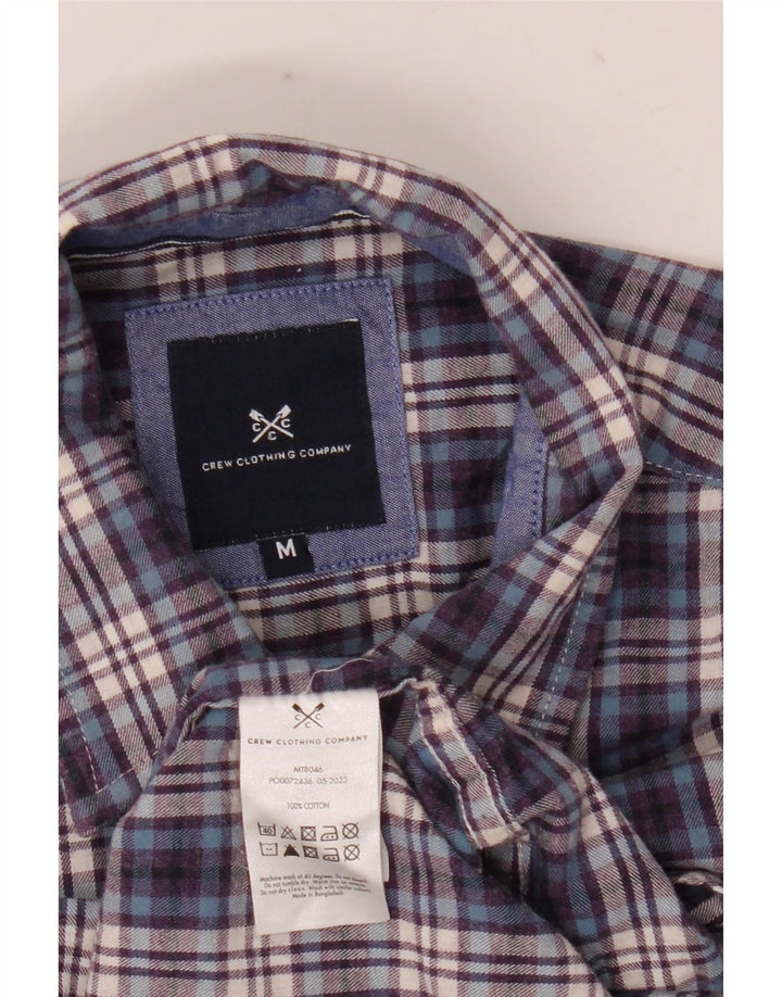 Crew Clothing Męska koszula flanelowa, średnia, granatowa, bawełniana w kratkę