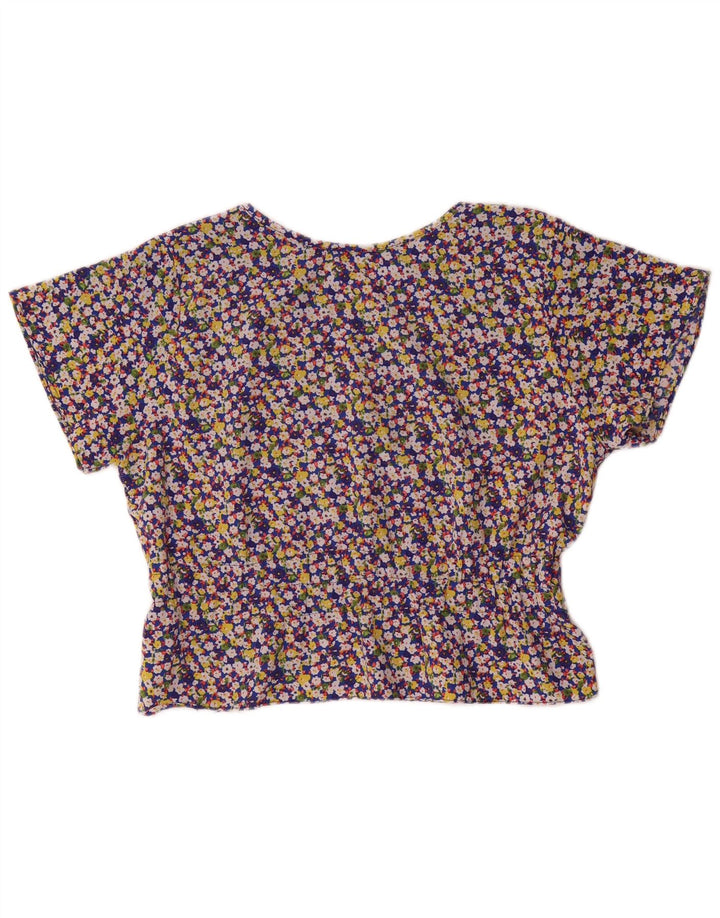 Bluzka damska Vintage Top UK 14, duża, wielobarwna w kwiaty