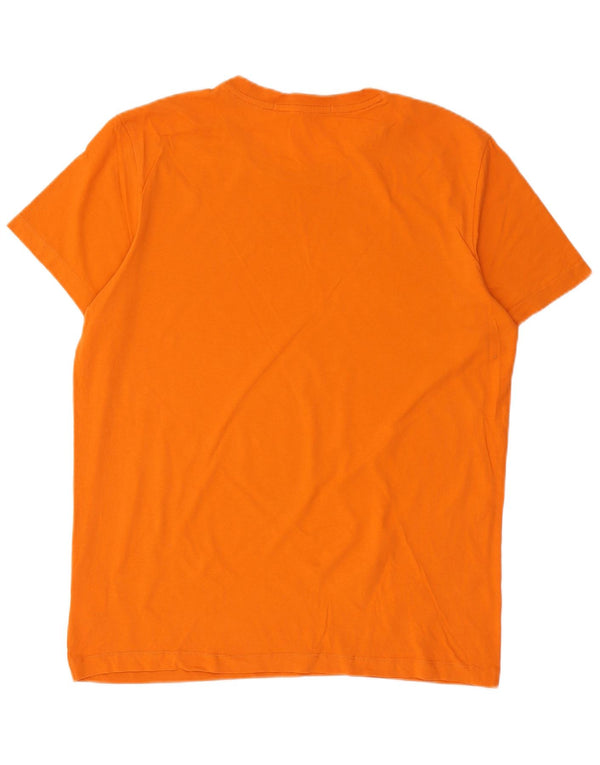 Męska koszulka z grafiką Calvin Klein Jeans, XL, pomarańczowa, bawełniana