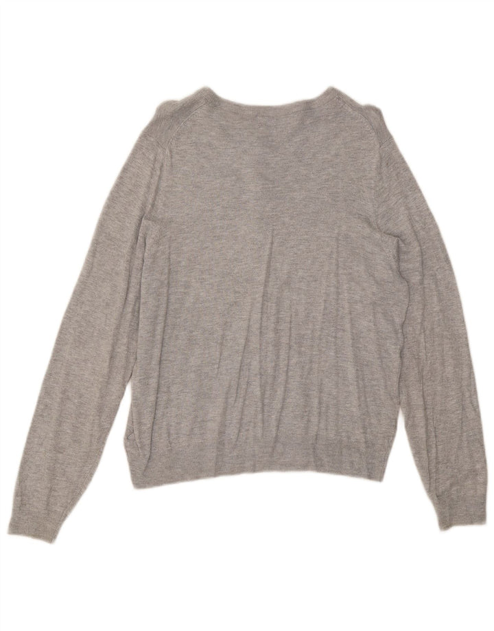 Marks & Spencer Damski sweter rozpinany UK 16, duży, szary, wiskoza