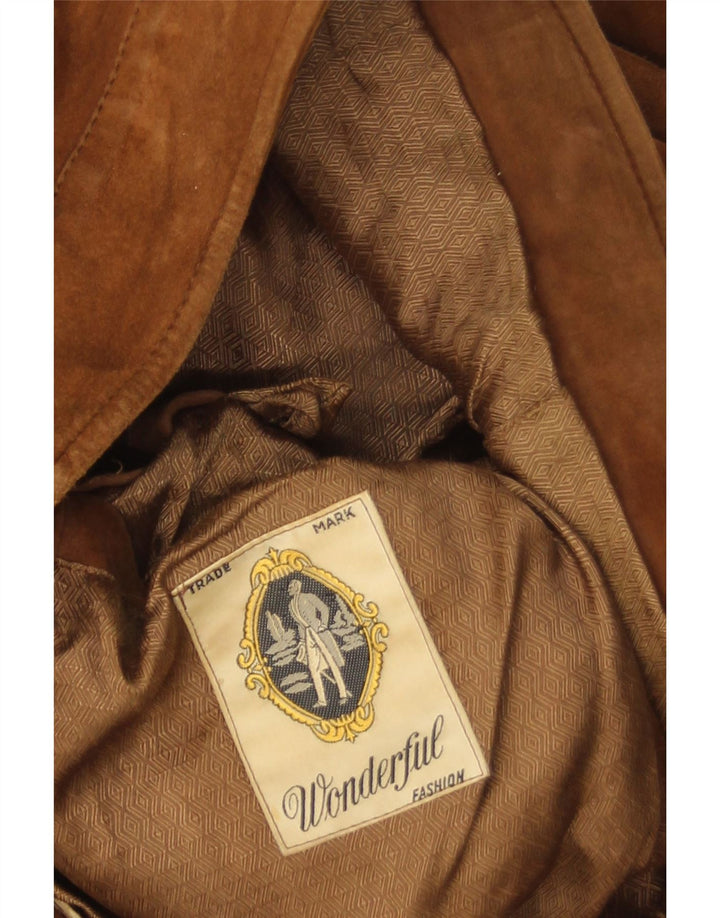 Vintage męska zamszowa kurtka UK 38 średni brąz