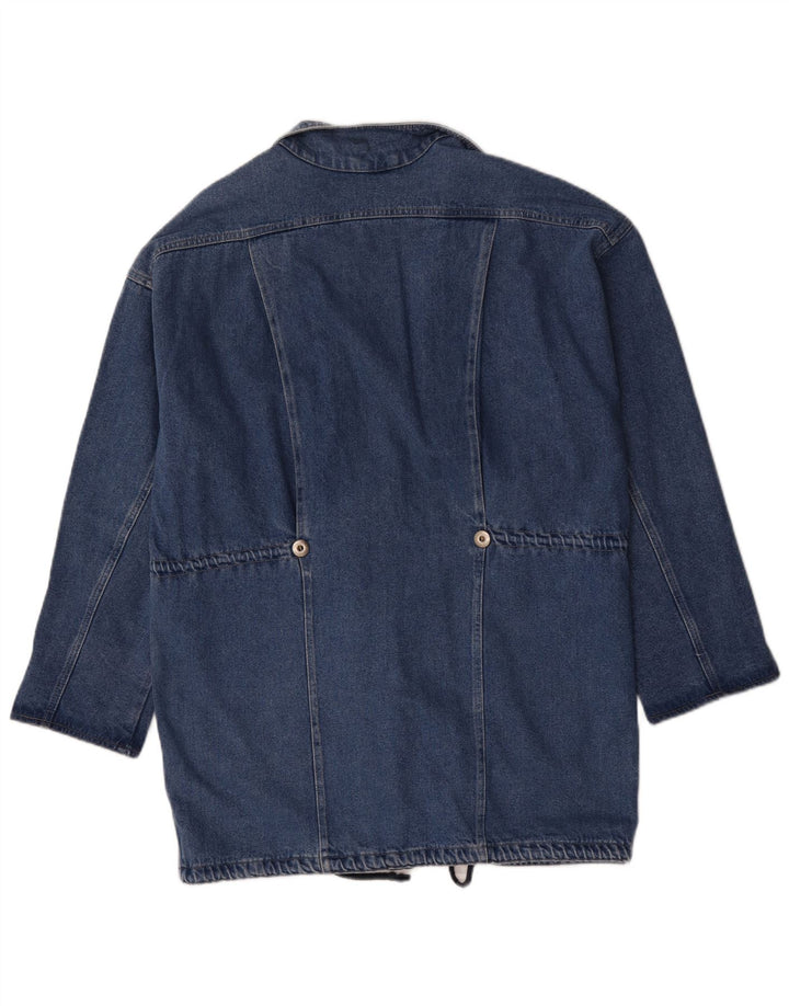 Vintage damska marynarka z długimi rękawami i długimi rękawami UK 16, duża niebieska