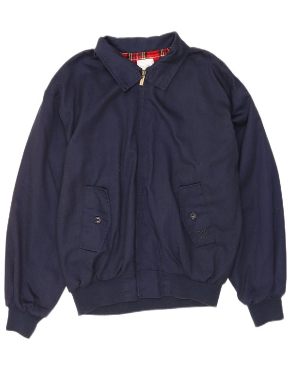 Męska kurtka bomberka w stylu vintage UK 36, mała, granatowa, z poliestru