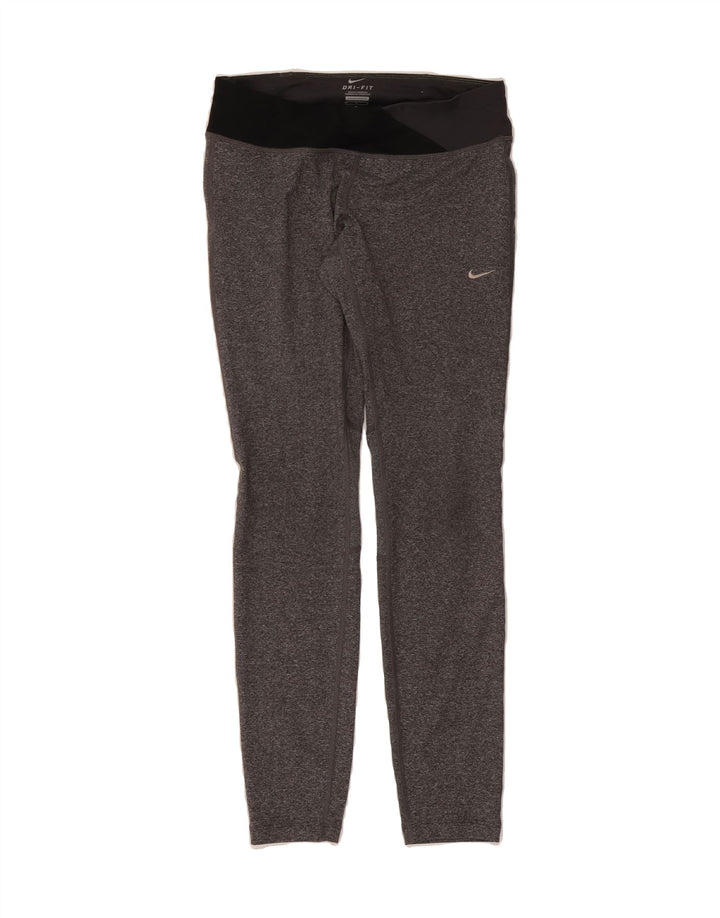 NIKE Womens Dri Fit Leggings UK 12 Medium  Grey Polyester Vintage Nike and Second-Hand Nike from Messina Hembry 