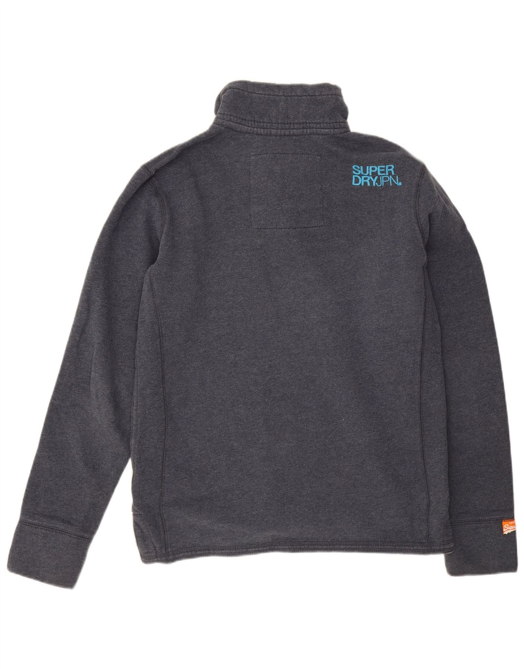 Męski sweter Superdry z zapinanym dekoltem, duży, granatowy, bawełniany