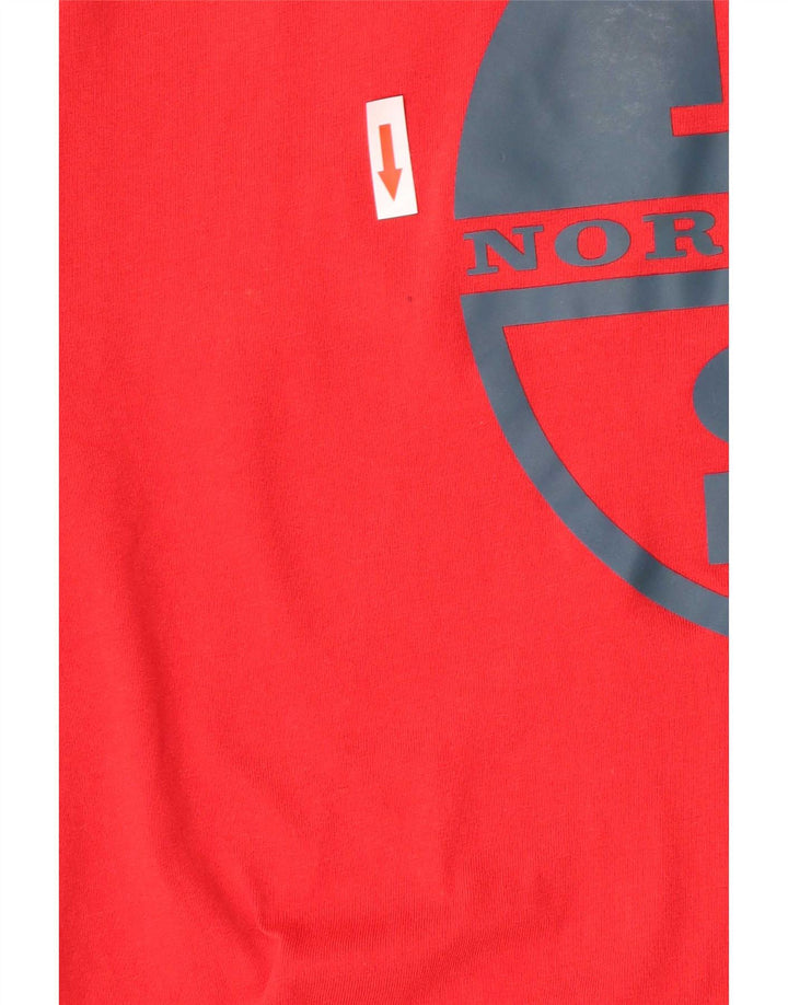 Męski T-shirt z grafiką North Sails, bawełniany, średni czerwony