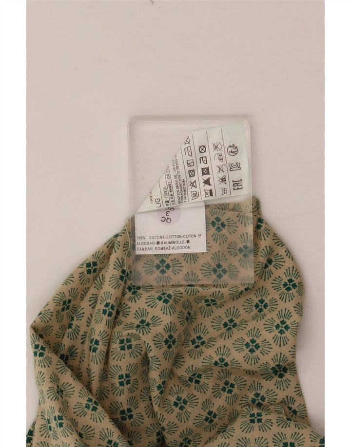 Koszula męska BENETTON, duża, zielona, bawełniana w kwiaty