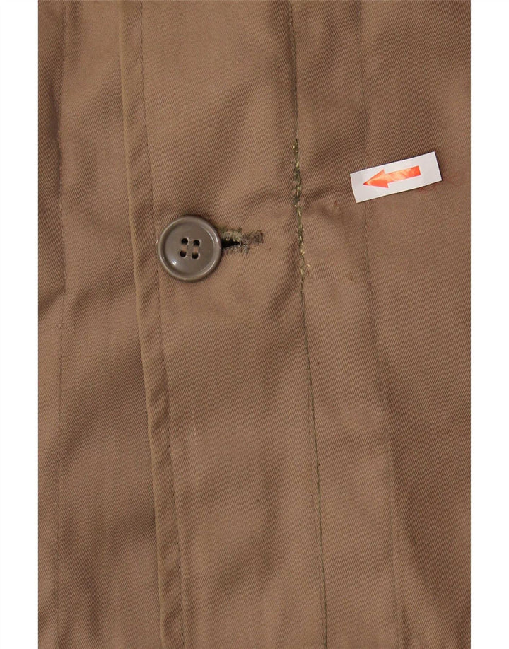 Vintage męska kurtka Sherpa Parka z kapturem IT 54 2XL Brązowy poliester