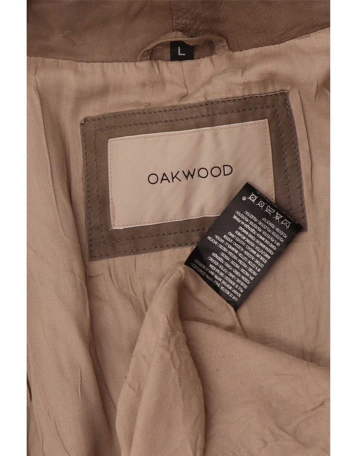 Damska skórzana kurtka Oakwood UK 14, duża, szara