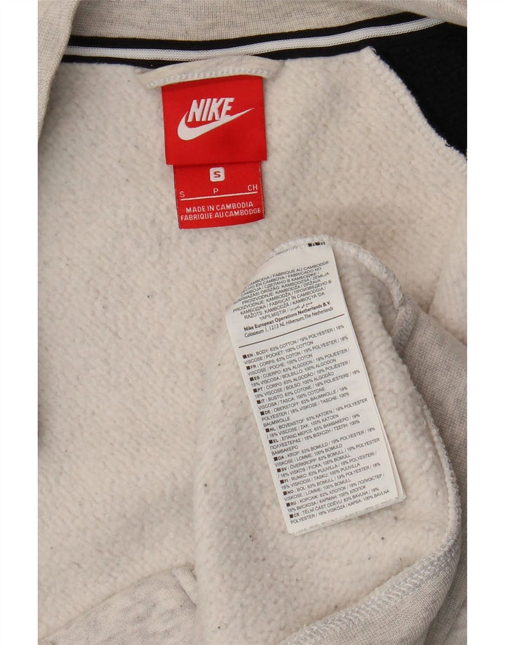 Męska kurtka dresowa Nike Graphic, mała, szara, bawełniana z blokami kolorów