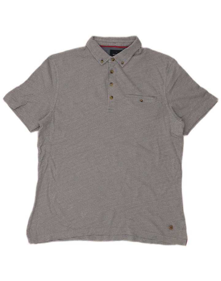 Męska koszulka polo White Stuff, duża, niebieska, bawełniana Ikat