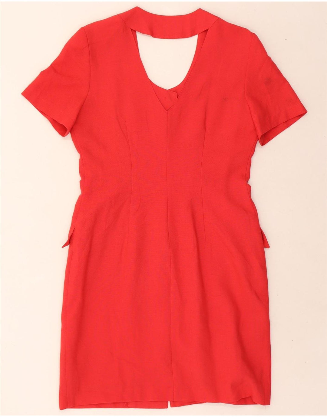 VINTAGE Womens Sheath Dress EU 38 Medium Red Viscose Vintage Vintage and Second-Hand Vintage from Messina Hembry 