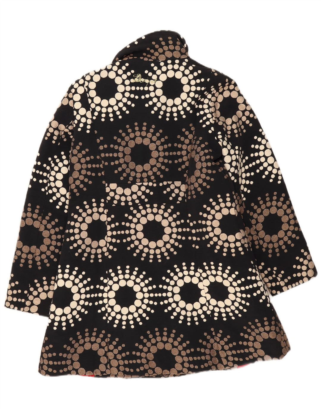 Desigual damski płaszcz EU 44 XL, czarny, geometryczny poliester