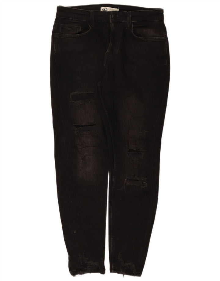 Męskie jeansy Zara w trudnej sytuacji EU 40 Medium W31 L28 Czarna bawełna