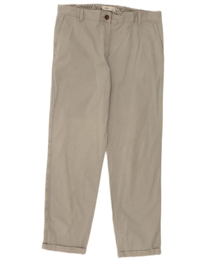 Spodnie damskie Marks & Spencer Straight Chino UK 12 Medium W34 L29 Szare