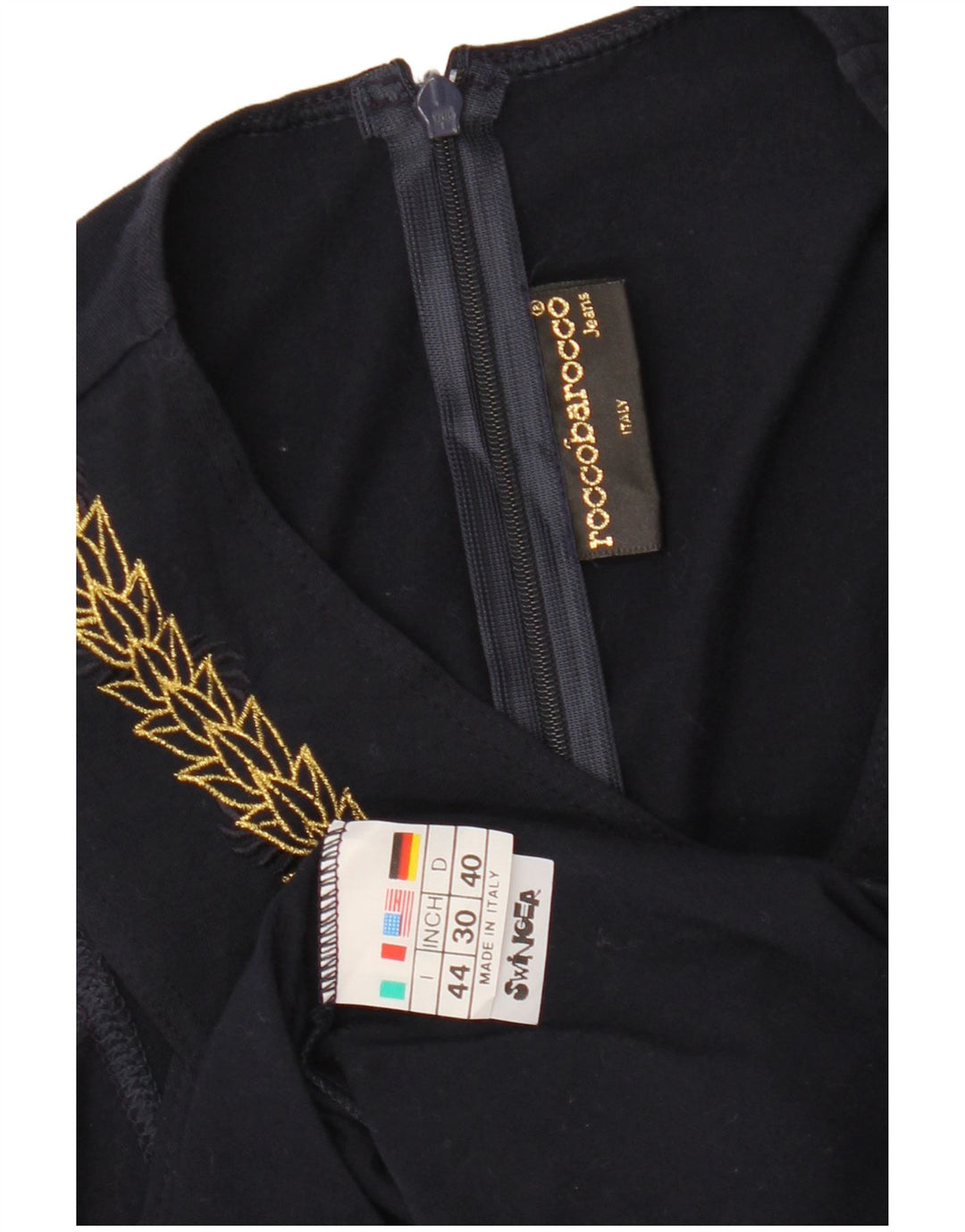 ROCCOBAROCCO Damska bluzka bez rękawów Top IT 44 Średni granatowy w kwiaty