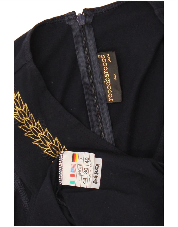 ROCCOBAROCCO Damska bluzka bez rękawów Top IT 44 Średni granatowy w kwiaty