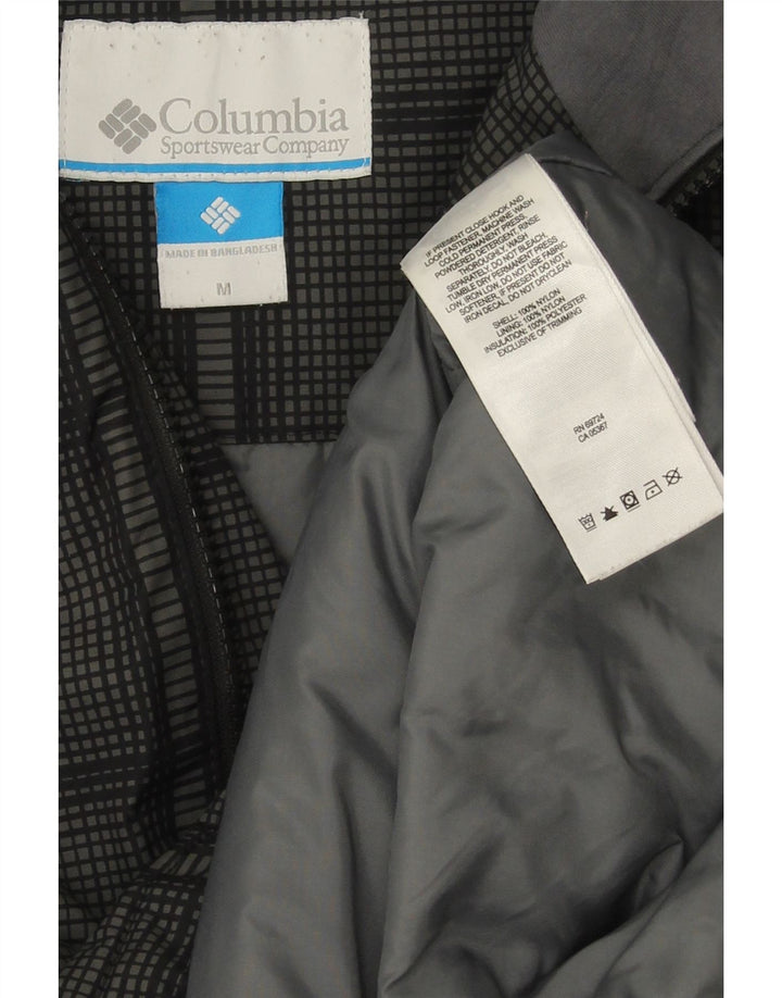 Męska wyściełana kurtka z kapturem Columbia UK 38 Średni szary nylon w kratkę