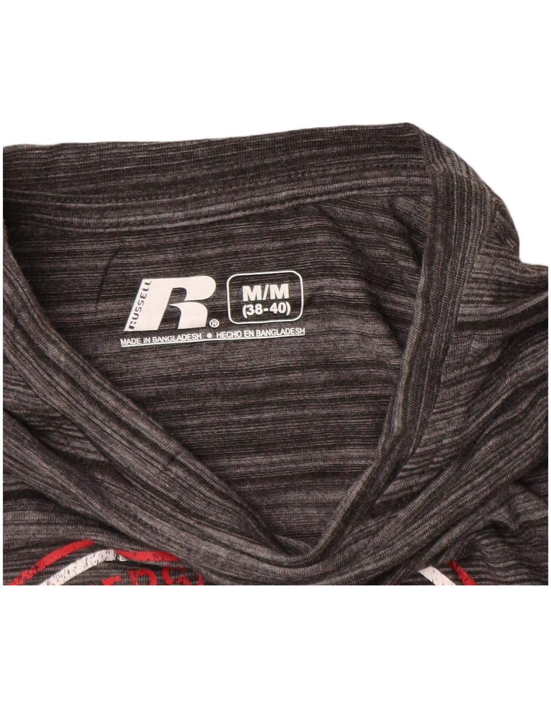 Męska koszulka z grafiką RUSSELL ATHLETIC Top UK 38/40 w średnie szare paski