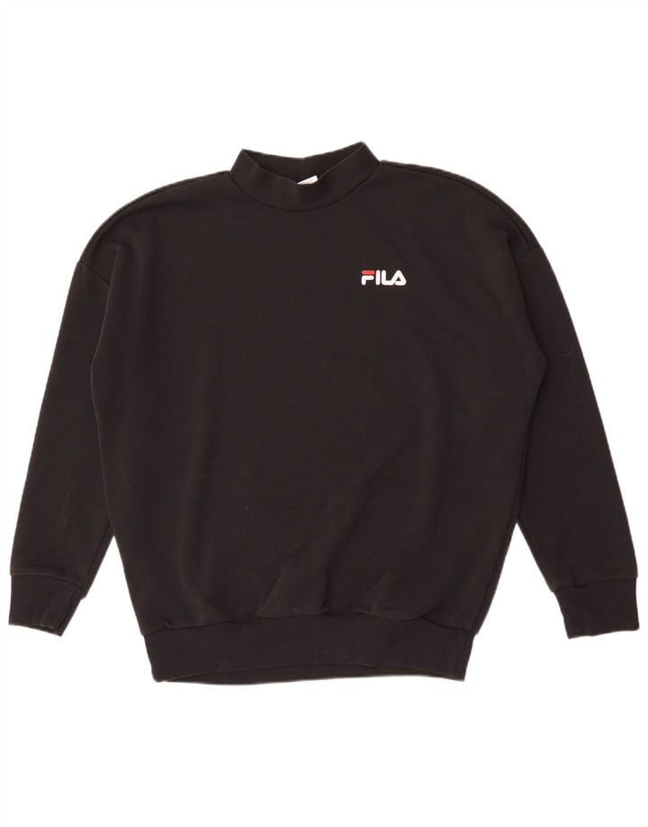 Męski sweter Fila o luźnym kroju, mały, czarny poliester