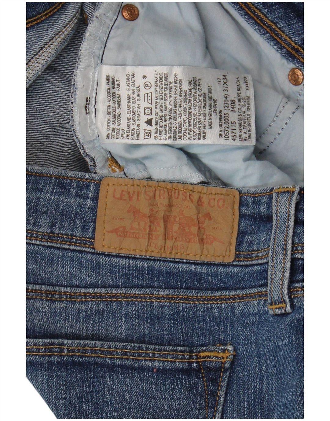 Damskie jeansy Levi's 572 Bootcut W31 L34 Niebieska bawełna