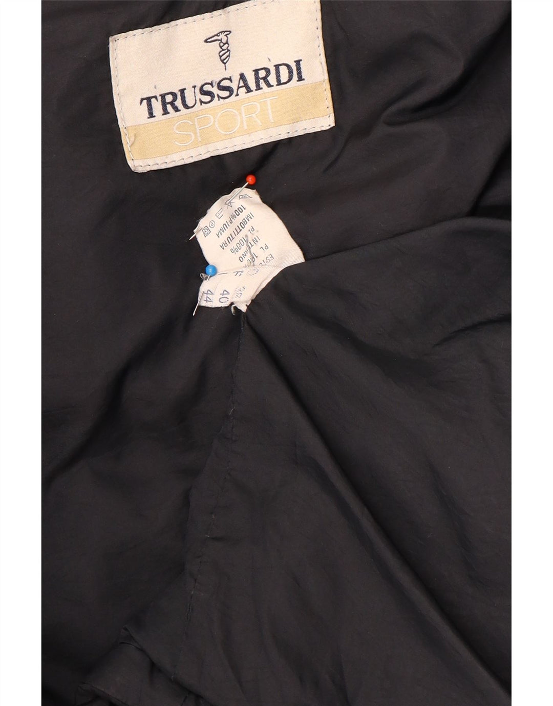 Męska wyściełana kurtka Trussardi o luźnym kroju IT 44 XS, czarny poliester
