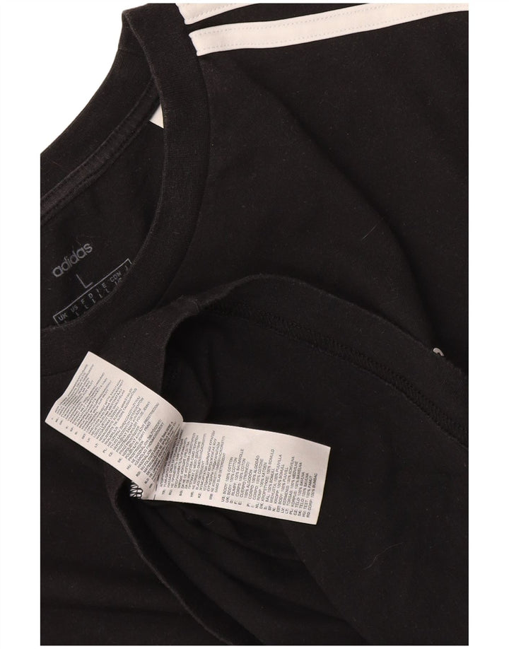 Adidas Męski T-shirt Top Duży Czarny Bawełniany