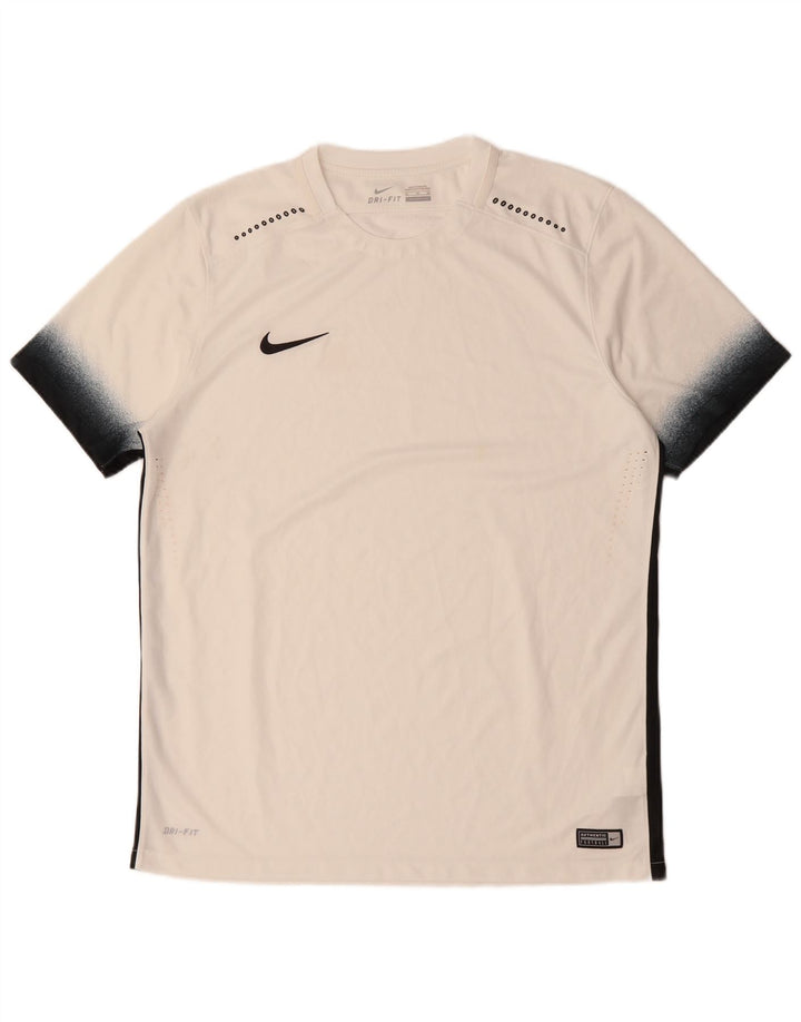 Męski T-shirt NIKE Dri Fit, top XL, biały poliester z blokami kolorów