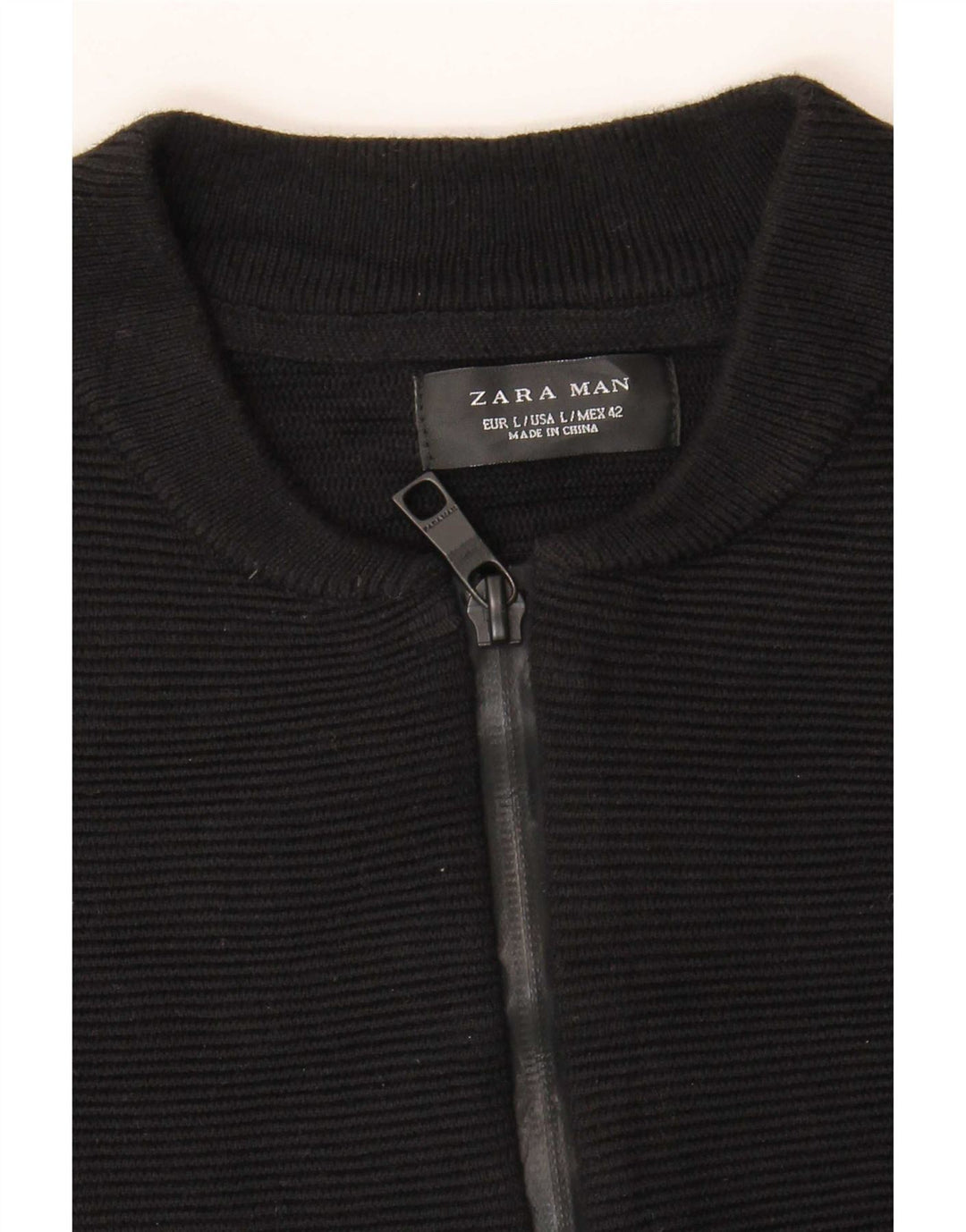 Zara Męski sweter rozpinany, duży, czarny, bawełniany