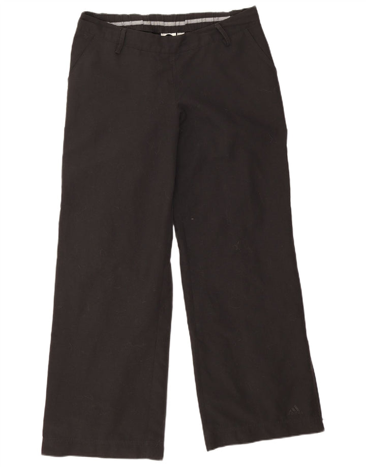 Damskie spodnie dresowe Adidas z szerokimi nogawkami UK 12, średni czarny poliester