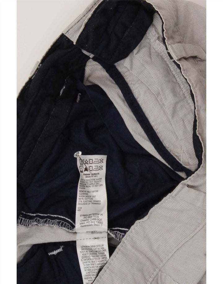 Marks & Spencer Męskie spodenki Chino W32 Średnioszare, bawełniane w prążki