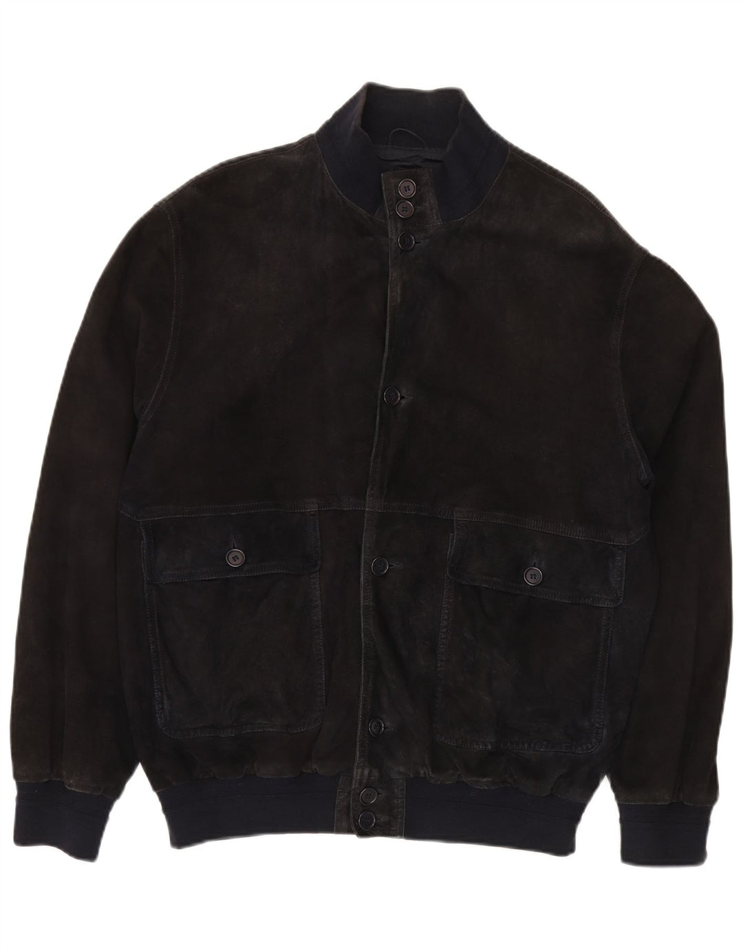 Męska zamszowa kurtka bomberka VINTAGE IT 52 XL, granatowa, skórzana