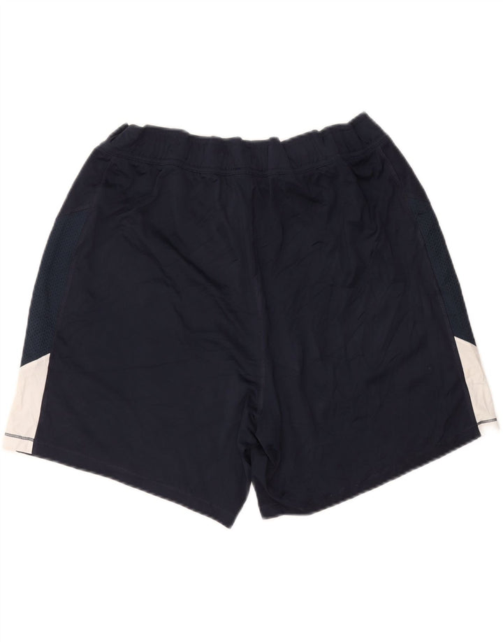 Damskie spodenki sportowe REEBOK UK 16, duże, granatowe, z blokami kolorów, poliestrowe