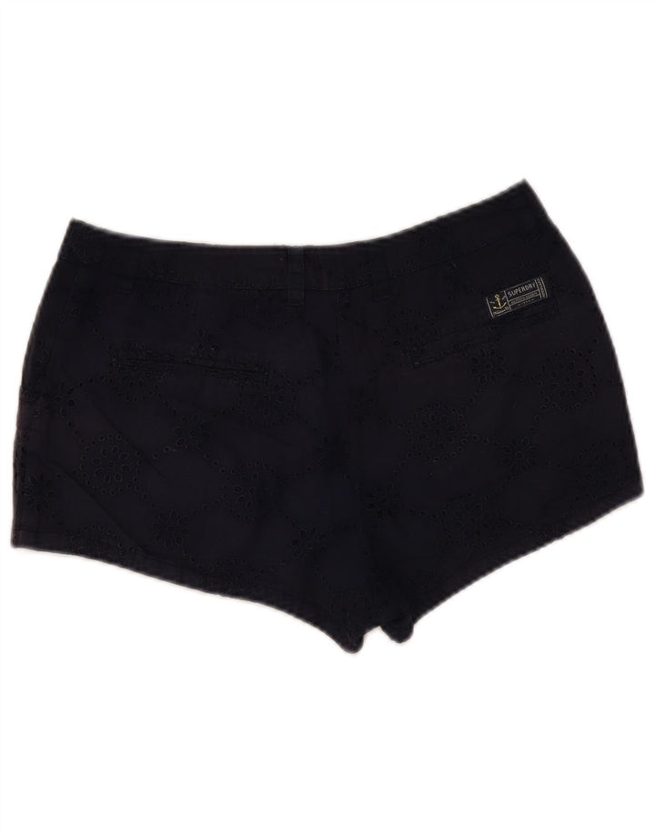 Spodnie damskie Superdry małe W27 granatowe w kwiaty